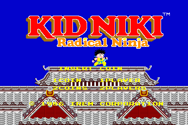 Kid Niki - Radical Ninja (World) Title Screen